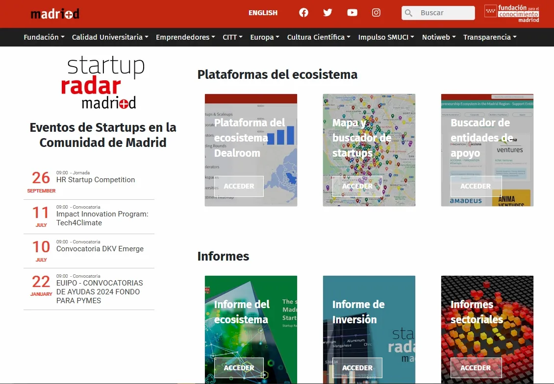 Portal de la Fundación para el Conocimiento madri+d